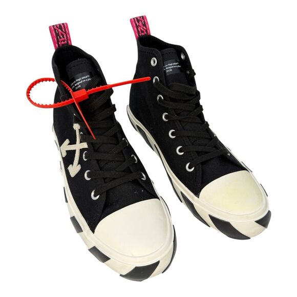 Off White C/O Virgil Abloh High Top Sneakers 44 Black 10.5 - 11